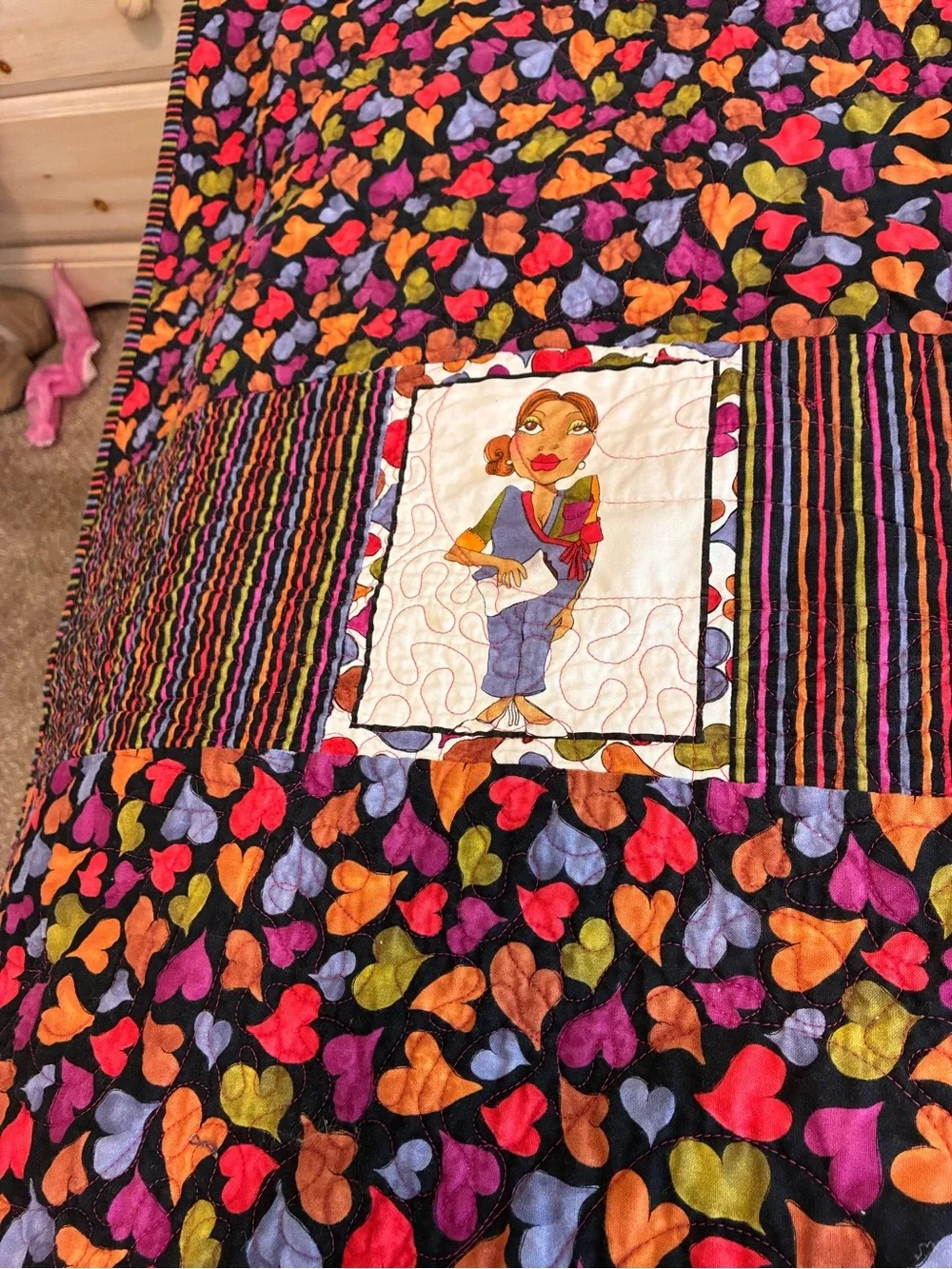 Handmade Appliqués Patchwork Quilt